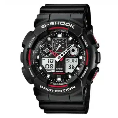 Ανδρικό Ρολόι Casio G-Shock 11-GA-100-1A4ER Μαύρο με Κόκκινες Λεπτομέρειες Ανδρικό Ρολόι Casio G-Shock 11-GA-100-1A4ER Μαύρο με Κόκκινες Λεπτομέρειες