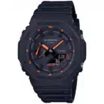 Ανδρικό Ρολόι Casio G-Shock 11-GA-2100-1A4ER Μαύρο με Πορτοκαλί Λεπτομέρειες