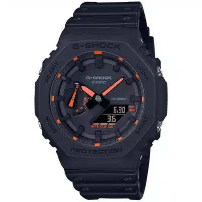 Ανδρικό Ρολόι Casio G-Shock 11-GA-2100-1A4ER Μαύρο με Πορτοκαλί Λεπτομέρειες Ανδρικό Ρολόι Casio G-Shock 11-GA-2100-1A4ER Μαύρο με Πορτοκαλί Λεπτομέρειες