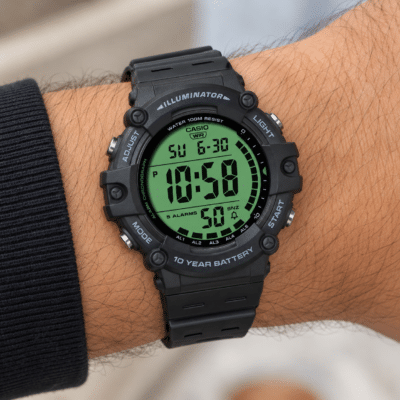 Ανδρικό Ψηφιακό Ρολόι Casio Illuminator 11-AE-1500WHC-1AVEF Μαύρο