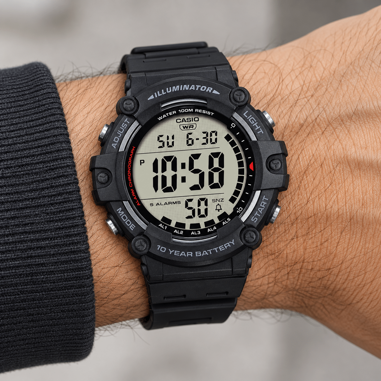 Ανδρικό Ψηφιακό Ρολόι Casio Illuminator 11-AE-1500WH-1AVEF Μαύρο 100M Ανδρικό Ψηφιακό Ρολόι Casio Illuminator 11-AE-1500WH-1AVEF Μαύρο 100M