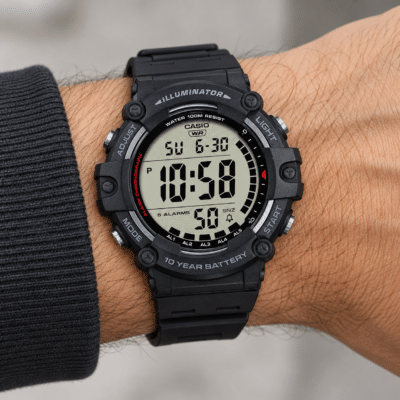 Ανδρικό Ψηφιακό Ρολόι Casio Illuminator AE-1500WH-1AV Μαύρο 100M
