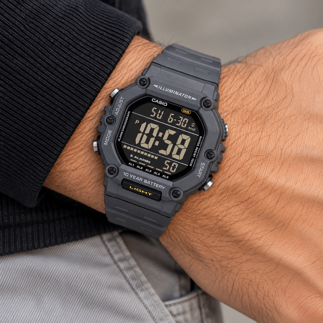 Ανδρικό Ψηφιακό Ρολόι Casio Illuminator 11-AE-1600H-8BVEF Γκρι 100M Ανδρικό Ψηφιακό Ρολόι Casio Illuminator 11-AE-1600H-8BVEF Γκρι 100M